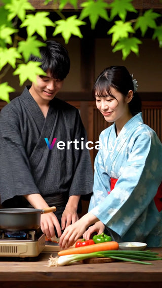 浴衣姿、夏の日の語らい