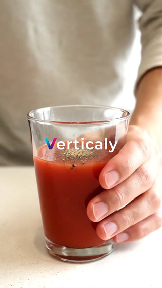 トマトジュースを飲む