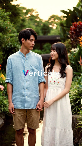 公園デート、手をつないで