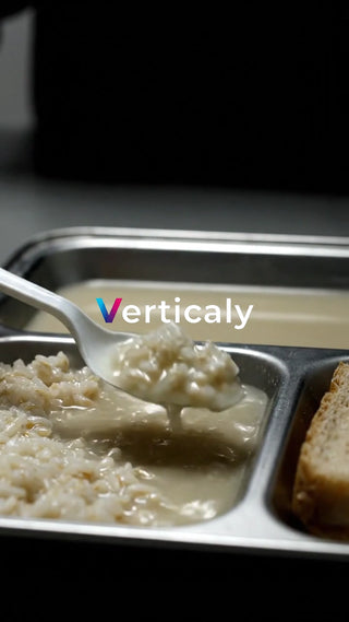 囚人食、白米とスープ