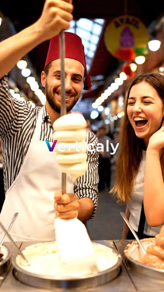 トルコアイス、笑顔が弾ける