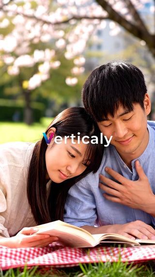 公園デート、寄り添う二人