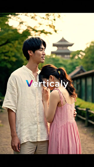 寄り添う二人、夕暮れ時