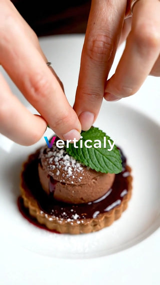 デザートを飾る手元