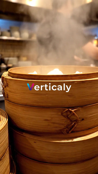 蒸気と竹の蒸籠、点心