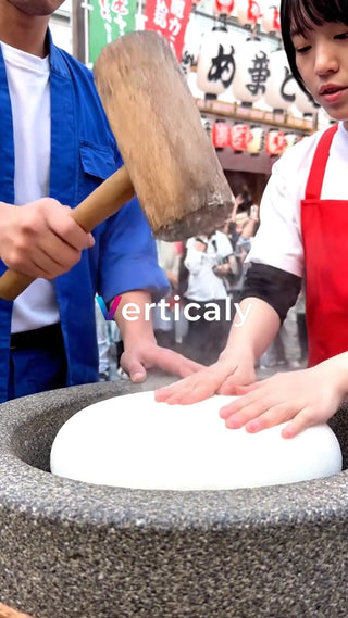 餅つき、伝統の風景