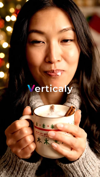 ホットドリンクを飲む女性