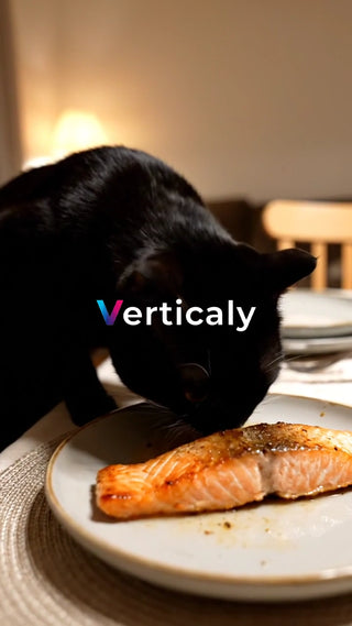 黒猫とサーモンの晩餐