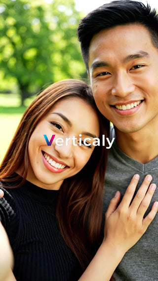 寄り添う二人の笑顔、公園で