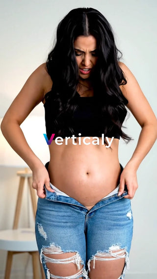 デニムのボタンを閉めようと