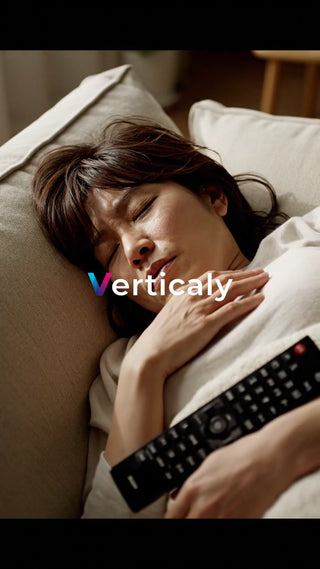 眠る女性、リモコンを抱いて