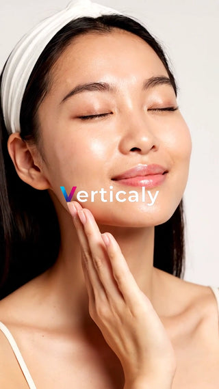 美肌ケア、頬を優しく