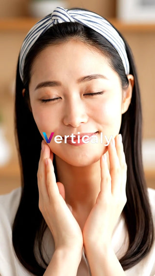 頬に手を添える女性