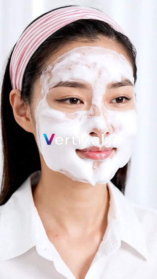 美肌ケア、泡パックの女性