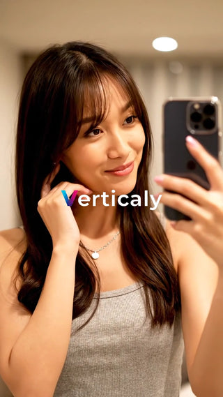 自撮りする女性、笑顔が素敵