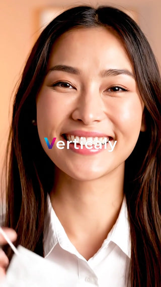 マスクを外す女性、笑顔が眩しい