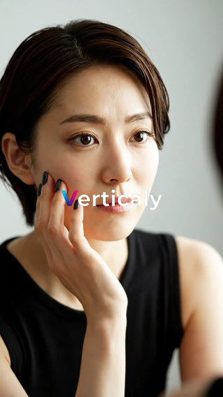 黒ネイルと横顔の女性