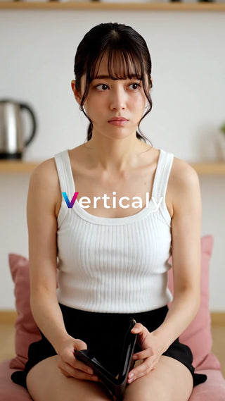 困った表情の女性、財布を