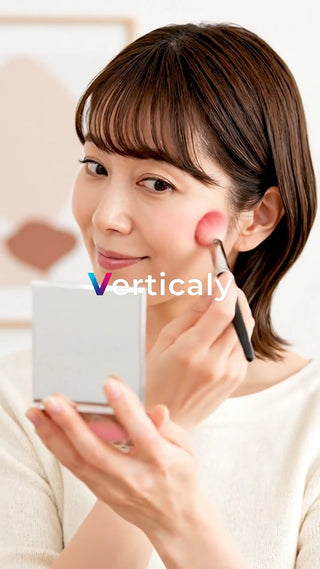 頬を染める、メイクアップ