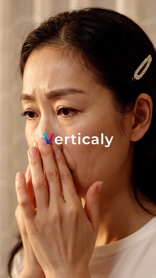 悩み顔の女性、手で顔を覆う