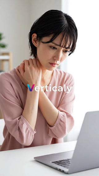 肩を揉む女性、疲労困憊