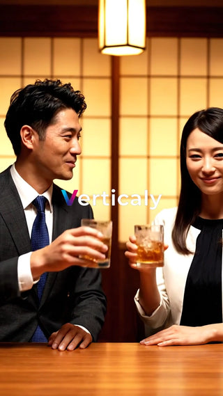 グラスを合わせ乾杯する二人