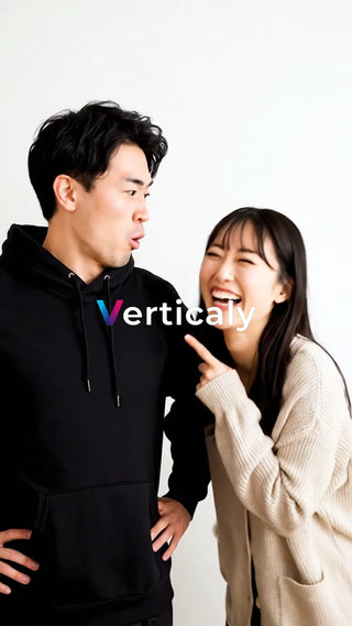 驚く男性と笑う女性