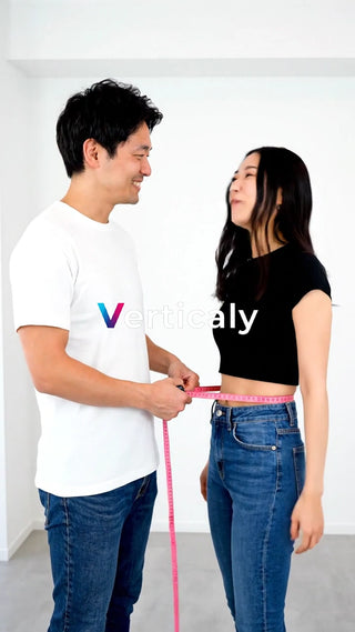 ウエストを測る二人