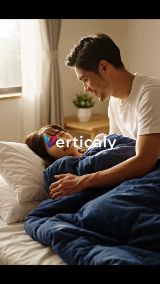 寄り添う二人、穏やかな朝