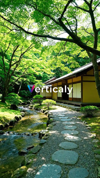 清流と緑、癒やしの風景