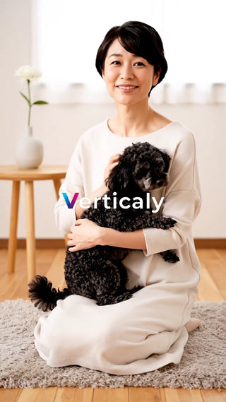 愛犬と寄り添う女性