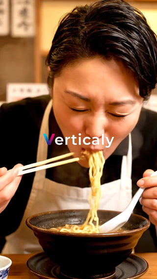 ラーメンを食べる女性