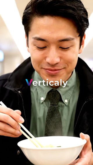 ラーメンを食べる男性、至福の時