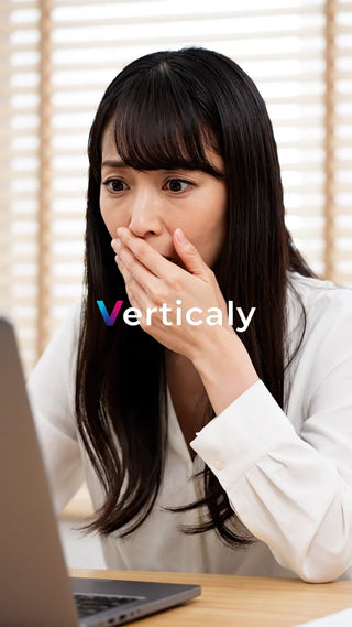 驚きの表情、パソコン画面