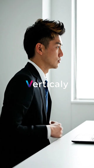 横顔のスーツ姿、集中する男性