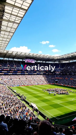 スタジアム観客、青空の下