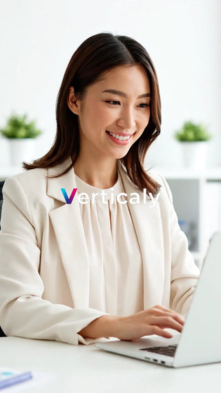 笑顔でPCに向かう女性