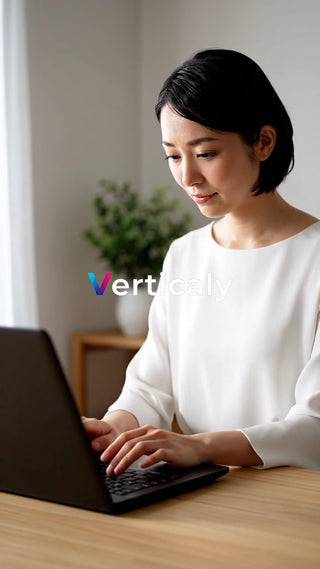 PCに向かう女性、穏やかな午後