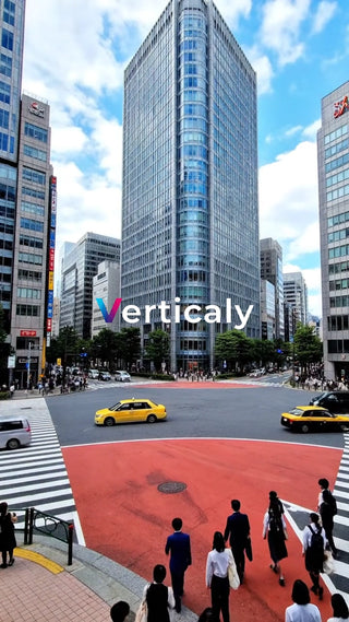 都会の交差点、人々の流れ