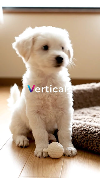 白い犬とボール、穏やかな時間