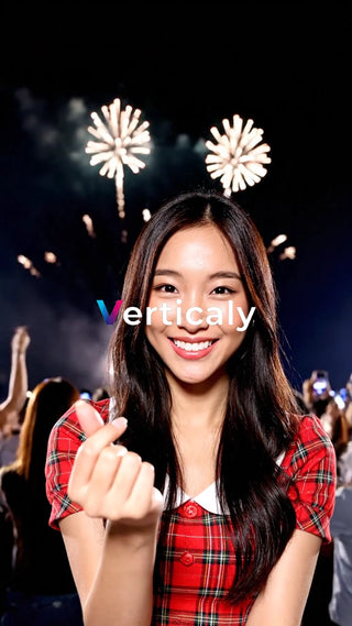 花火を眺める笑顔