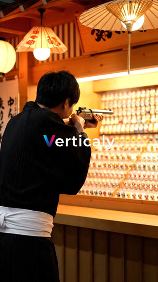 射的を楽しむ浴衣姿の男性