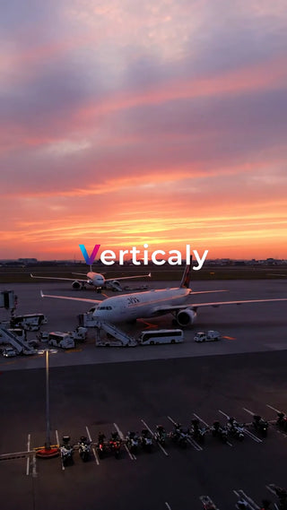 夕焼け空港、飛行機と旅立ち