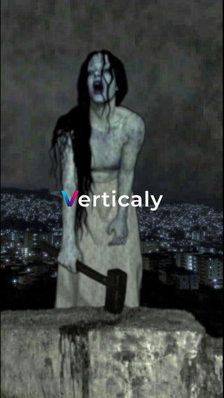 恐怖の女、ハンマーを構える