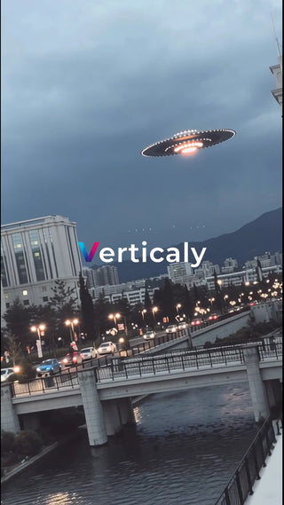 UFO、夜の街を飛ぶ