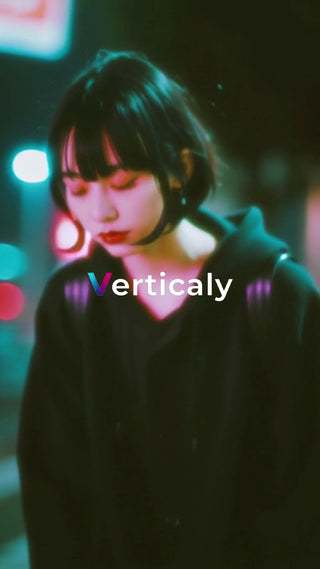 夕暮れの街、黒髪ボブ