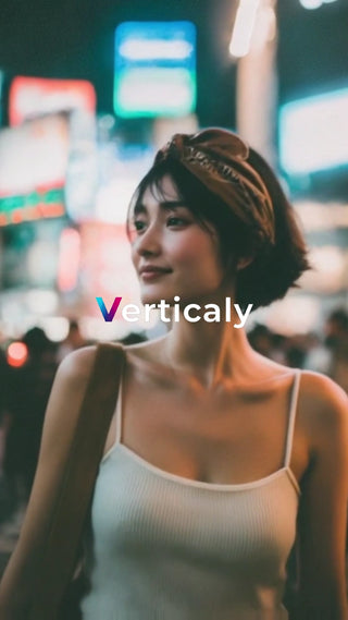 夜の街を歩く女性