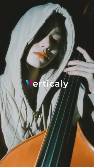 チェロを奏でる女性、夕暮れ時