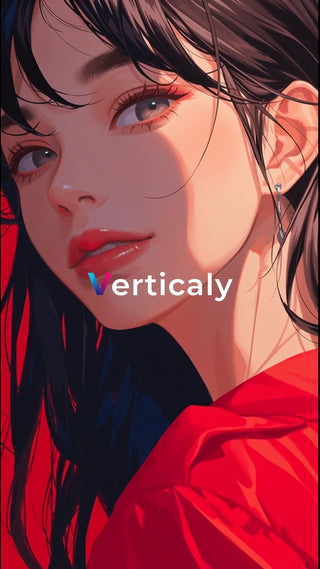 美しい横顔、赤い服