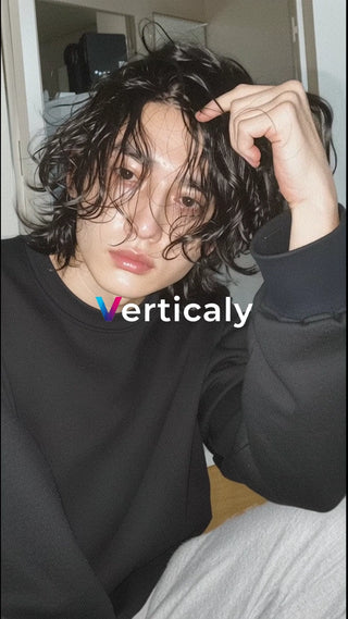 ウェットヘアの横顔